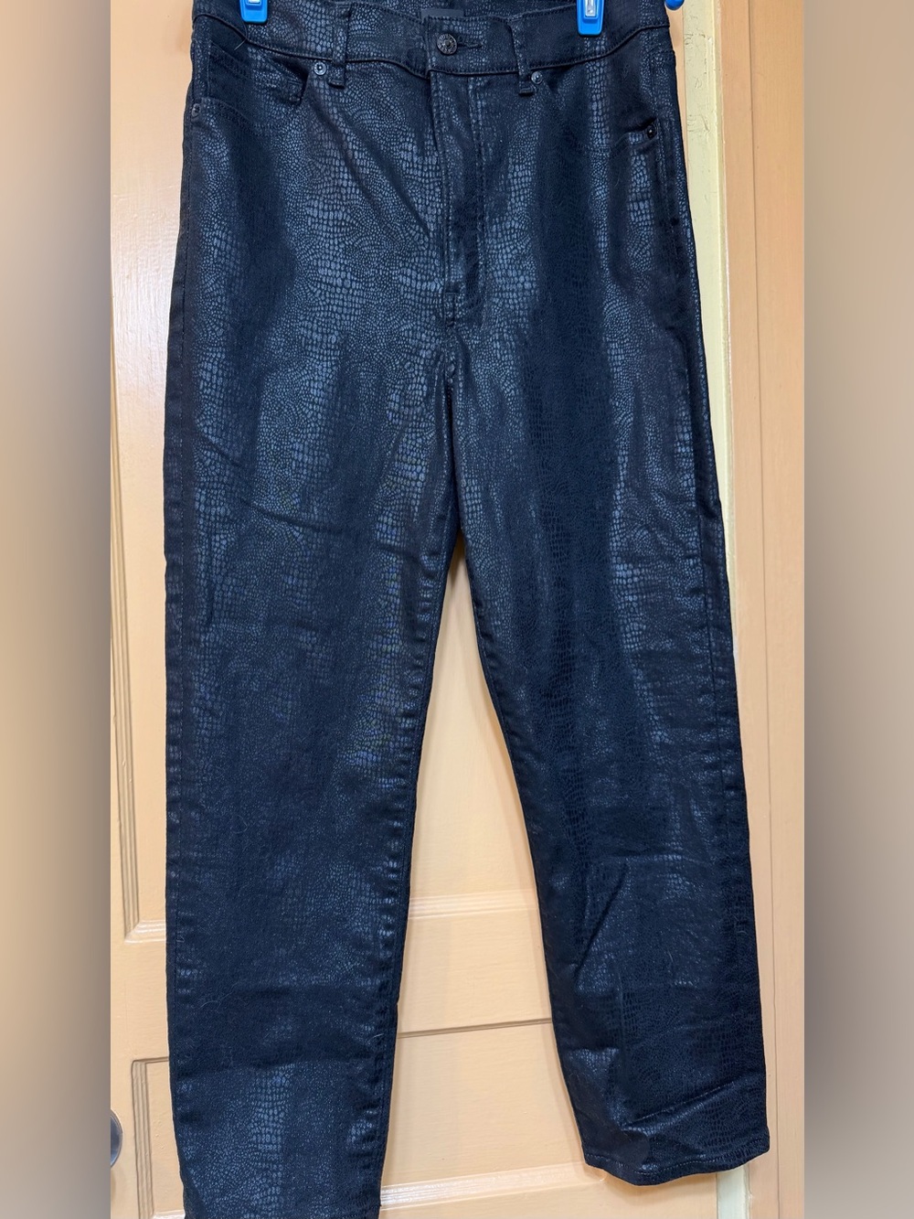 Black Jeans, snakeskin leather look, 10